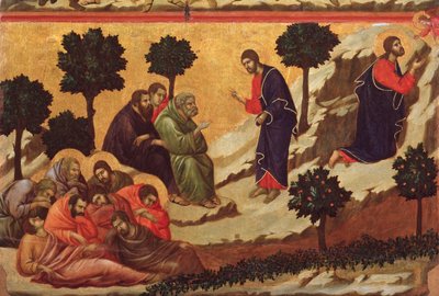 Bahçede ızdırap. Maesta sunağı (ahşap üzerine tempera by Duccio di Buoninsegna