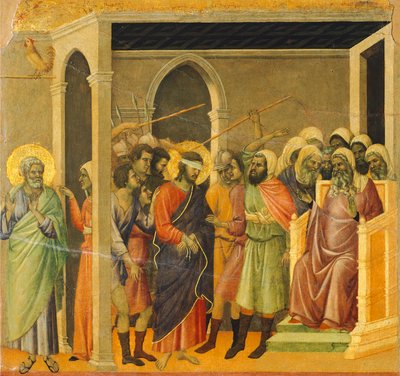 İsa alay etti, detay, Maestà