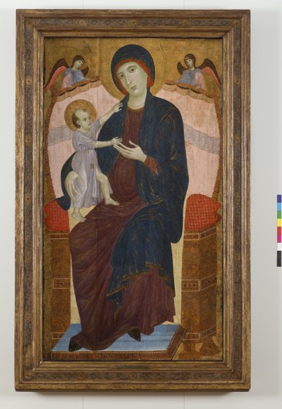 Madonna ve Çocuk Enthroned ve Melekler, 1280-85 by Duccio di Buoninsegna
