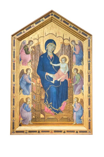 Madonna ve Çocuk meleklerle taçlandı by Duccio di Buoninsegna
