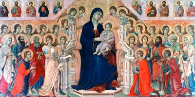Maestà, Melekler ve Azizler ile Madonna, 1308-1311 by Duccio di Buoninsegna
