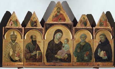 Polyptych n 28 (Polyptic of Siena) - panel üzerine yağlı boya by Duccio di Buoninsegna