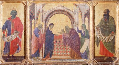 Süleyman, Tapınakta sunum ve Malaki Peygamber, Siena Katedrali'ndeki Duccio Altarpiece Maesta'nın predella'sından detay by Duccio di Buoninsegna