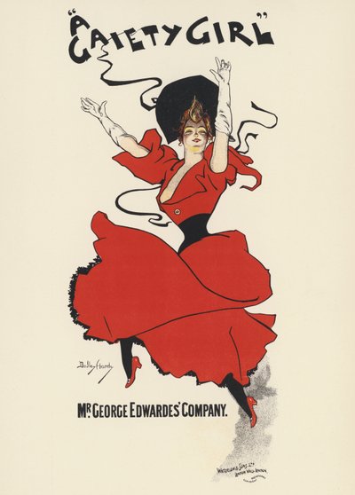 “A Gaiety Girl” posteri (renkli taş) by Dudley Hardy