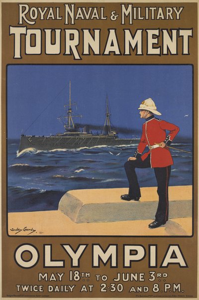 Kraliyet Deniz ve Askeri Turnuvası afişi, 1910 by Dudley Hardy