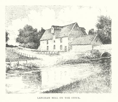Langham Mill on the Stour (lito) by Duncan Moul