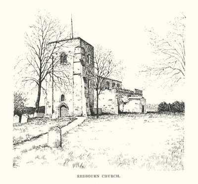 Redbourn Kilisesi (lito) by Duncan Moul