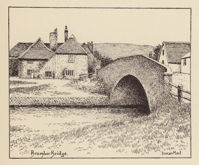 Sussex: Bramber Köprüsü (lito) by Duncan Moul