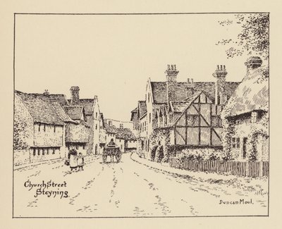 Sussex: Church Street, Steyning (lito) by Duncan Moul