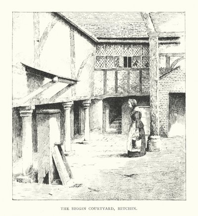 The Biggin Courtyard, Hitchin (lito) by Duncan Moul