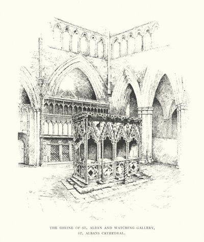 Aziz Alban Tapınağı ve İzleme Galerisi, St Albans Katedrali (lito) by Duncan Moul