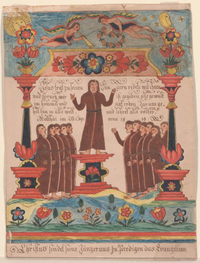 İsa Havarilerine Gitti, c.1810-20 (kağıt üzerinde kalem & mürekkep ve wc) by Durs Sr. and Rudy, Durs Jr. Rudy