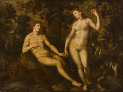 Adem ve Havva, Cennet Bahçesinde, c.1590-1610 by Dutch School