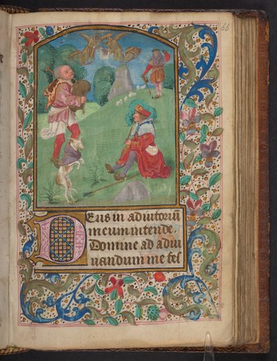Çobanlara Müjde, Harley 2923, f.66r, c.1480 (parşömen) by Dutch School