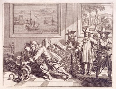 Hollanda Subay Odalarını İstila Eden Bir Kobra ile Başa Çıkmak, 1672 by Dutch School
