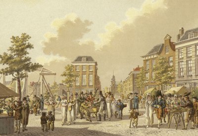 Çiçek pazarı, Rotterdam, 1807 by Dutch School