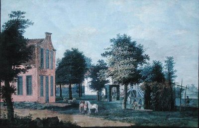 Bir Bahçe Ortamında Avcılar, c.1770 (kağıt üzerinde guaj) by Dutch School