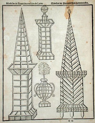 Kafes işi piramitler, Johann van der Groen tarafından 