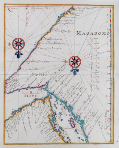 Magadoxo, Zanzibar haritası. by Dutch School
