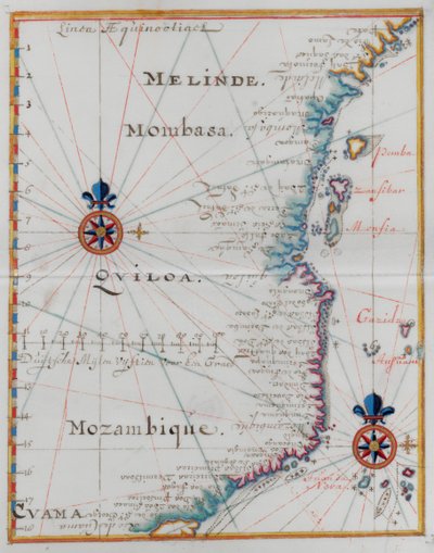 Mombasa, Doğu Afrika haritası. by Dutch School
