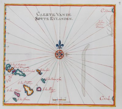 Cape Verde Adaları haritası. by Dutch School