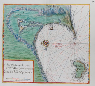Ümit Burnu Haritası Table Bay, Güney Afrika. by Dutch School