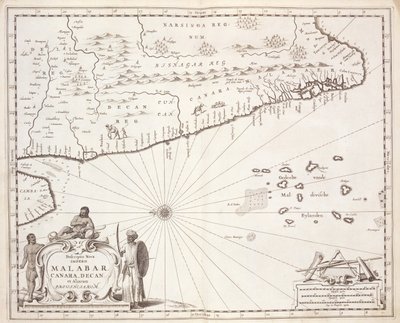 Malabar Sahili Haritası, Doğu Hint Adaları, 1672 by Dutch School