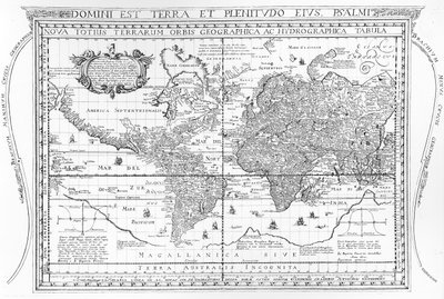 Yeni Dünya Haritası ve Hidrografik Harita, 1642 by Dutch School
