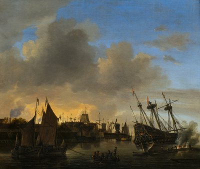 Hollanda Limanında Çok Sayıda Gemi by Dutch School