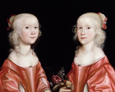 İkiz Kız Kardeşlerin Portresi, c.1650 by Dutch School