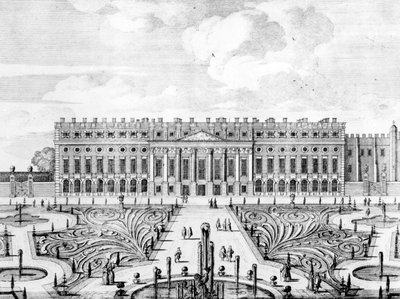The South facade of Hampton Court  by Dutch School