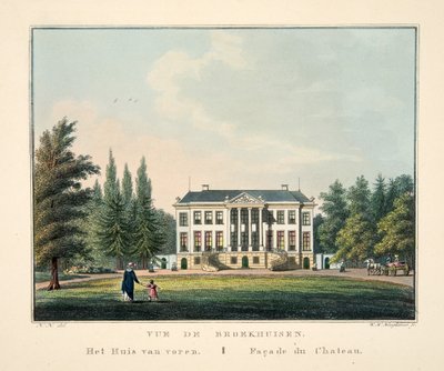 Vue de Broekhuisen. Ev önden. Cephe du Chateau by Dutch School