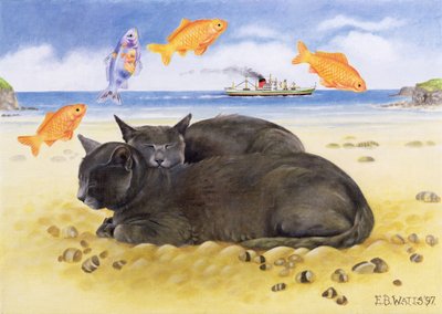 Balık Düşleri, 1997 (tuval üzerine akrilik) by E.B. Watts