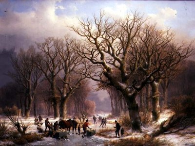 Bir Kış Manzarası (tuval üzerine yağlı boya) by E.J. and Klombeck J.B. Verboeckhoven