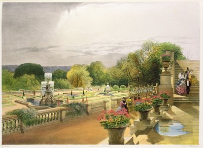 Parterre, Leeds yakınlarındaki Harewood Evi, pub. Thomas McLean tarafından by E. Adveno Brooke