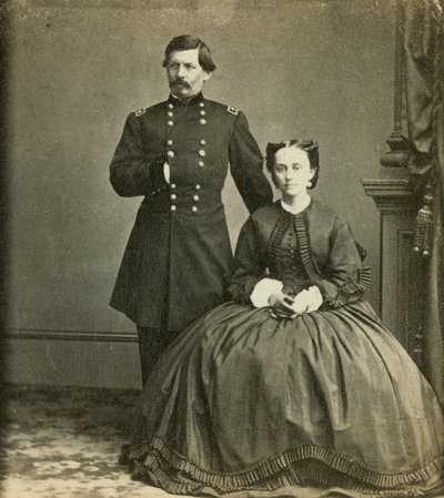 Tümgeneral George B. McClellan ve eşi, Anthony's Sterescopic Views tarafından yayınlandı, c.1861-65 by E. Anthony