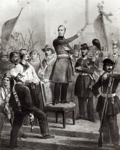 Alphonse de Lamartine at the Town Hall  by E. Charpentier