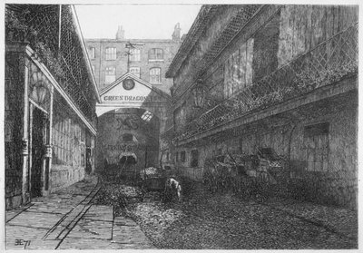 Green Dragon Inn, Bishopsgate, Londra Şehri, 1871 by E Edwards