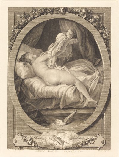 gömlek kaldırıldı by E. Guersant after Jean Honoré Fragonard