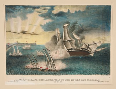ABD Fırkateyni Philadelphia, Trablus açıklarında kayalıklarda (U.S. Military Magazine Army and Navy, Cilt II