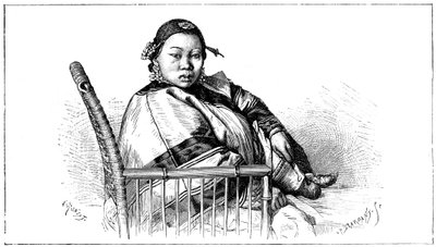 Ayakları bağlı kadın, Çin, 19. yüzyıl by Etienne Antoine Eugene Ronjat