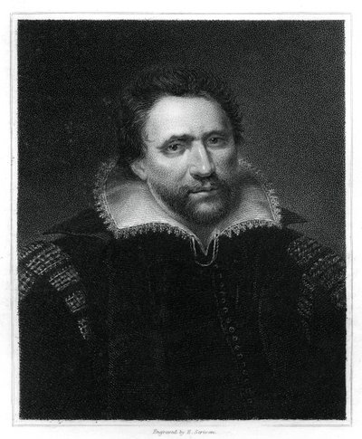 Benjamin Jonson, İngiliz Rönesans oyun yazarı, şair ve aktör, 1834. by E. Scriven