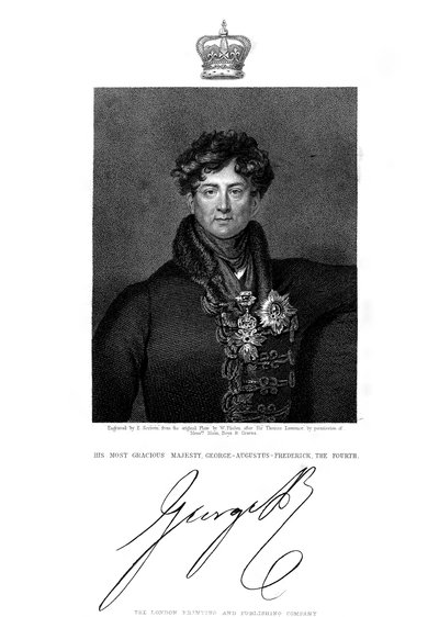 George IV, Büyük Britanya ve İrlanda ve Hannover Kralı, 19. yüzyıl. by E. Scriven
