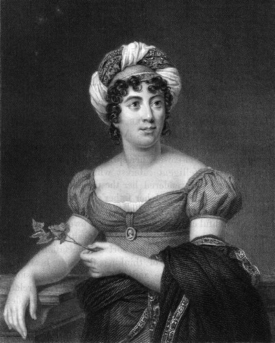 Germaine de Stael, Fransız yazar, romancı ve siyasi propagandacı, 1836. by E. Scriven