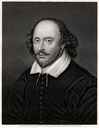 William Shakespeare, İngiliz oyun yazarı, 19. yüzyıl by E. Scriven