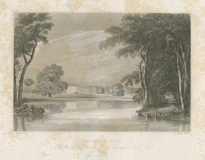 Rolleston Hall: çizgi gravür, nd [c 1840] by E Stalker