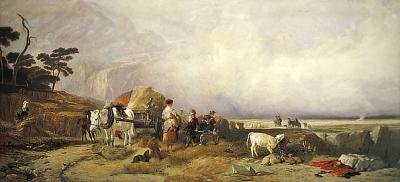 Yaylalarda Hasat (kağıt üzerine suluboya) by E. and Callcott A. W. Landseer