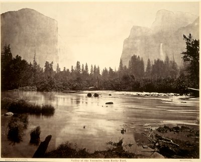 Yosemite Vadisi, Rocky Ford'dan by Eadweard Muybridge