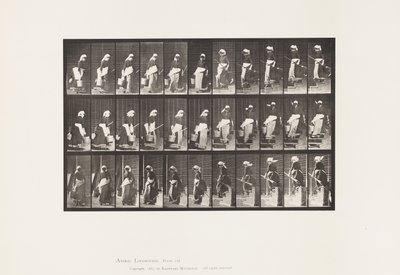 Levha 148. İnen Merdivenler, Dönen Su Taşıma Kovası by Eadweard Muybridge