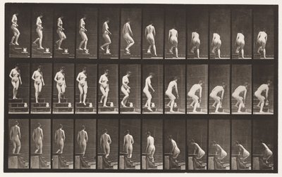 Plaka 149. İnen Merdivenler; Sürahi Kaldırmak İçin Eğilmek, 1872-1885 by Eadweard Muybridge